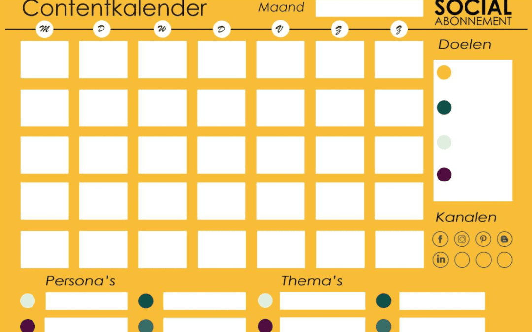 Plan je content  | Download onze contentkalender